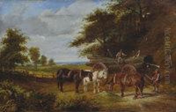 The Timber Wagon Oil Painting by Joseph Clark