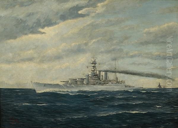 Battleships Oil Painting by Sidney Clark