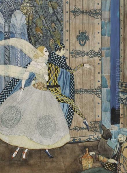 Illustration To John Keat's Poem Oil Painting by Harry Clarke