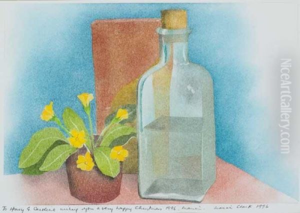 Primrose And Gin Oil Painting by Marian Eagle Clarke