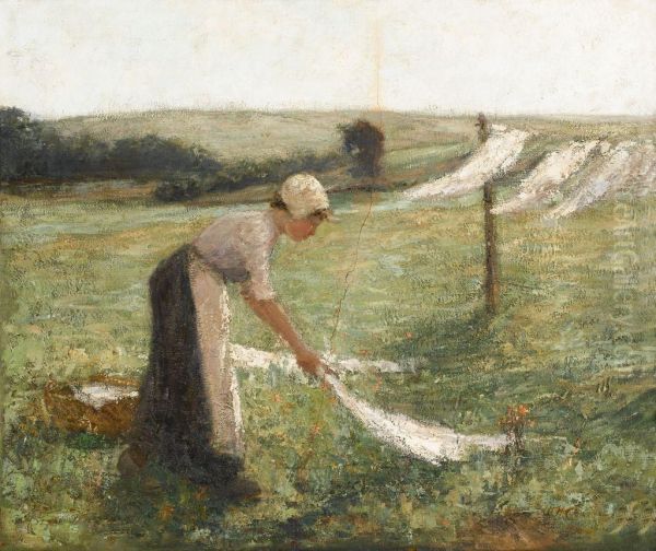 Wash Day Oil Painting by William Hannah Clarke