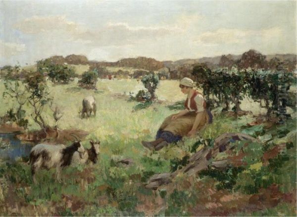 Summer In Galloway Oil Painting by William Hannah Clarke