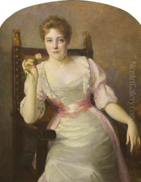 Portrait Of Woman Oil Painting by Ralph Elmer Clarkson