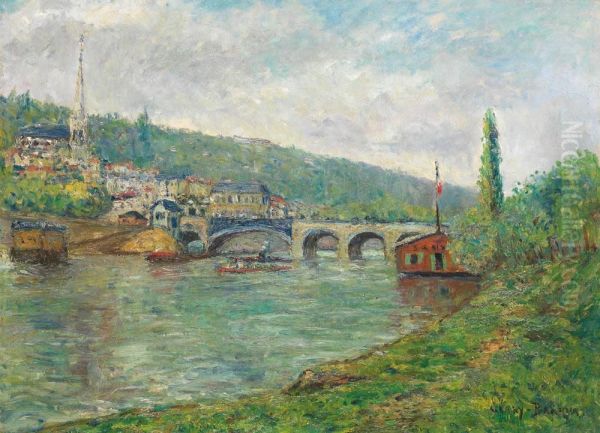 Les Bords De Seine Oil Painting by Adolphe Clary-Baroux