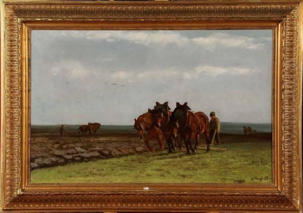 Laboureurs Aux Champs Oil Painting by Alexander Clarys