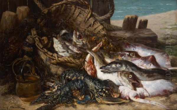 Nature Morte Aux Poissons Oil Painting by Eugene Claude