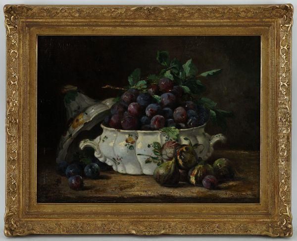 Nature Morte Aux Prunes Et Figues Oil Painting by Eugene Claude