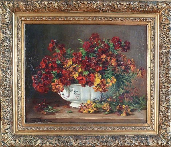 Naturemorte Au Bouquet Et Nature Morte Aux Figues. Oil Painting by Eugene Claude