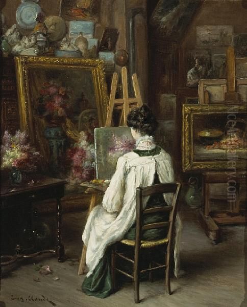 In The Artist's Studio Oil Painting by Eugene Claude