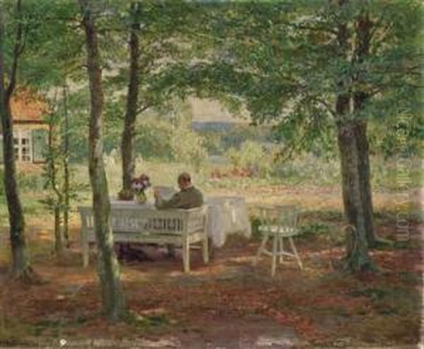 Sommertag Im Garten Oil Painting by Wilhelm Ludwig H. Claudius