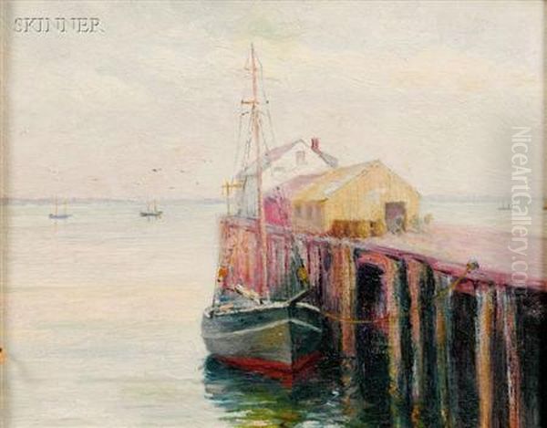 Provincetown Dock Oil Painting by William Anton Joseph Claus