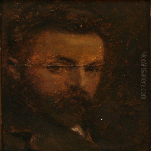 The Artist's Selfportrait Oil Painting by Christian Clausen