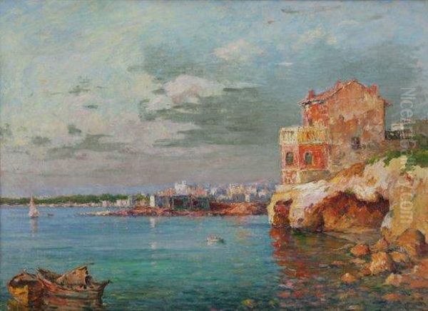 La Pointe Rouge A Marseille Oil Painting by Justin Jules Claverie