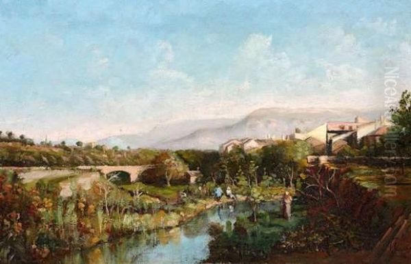 Le Pont De L'etoile Oil Painting by Justin Jules Claverie