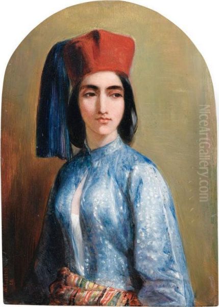 Jeune Egyptienne Au Caire Oil Painting by Marshall Claxton