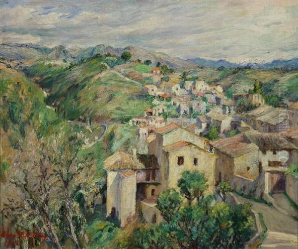 Cagnes Sur Mer Oil Painting by Mary F.R. Clay