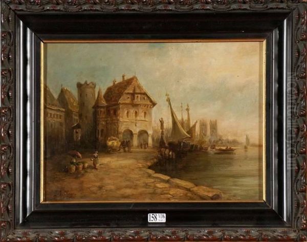 Port De Peche Anime Oil Painting by Paul-Jean Clays