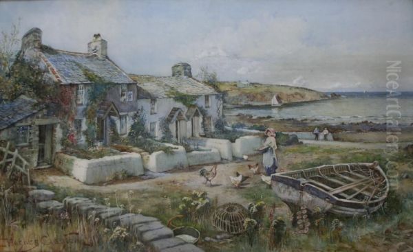 Cemaes Bay, Anglesey Oil Painting by Joseph Hughes Clayton