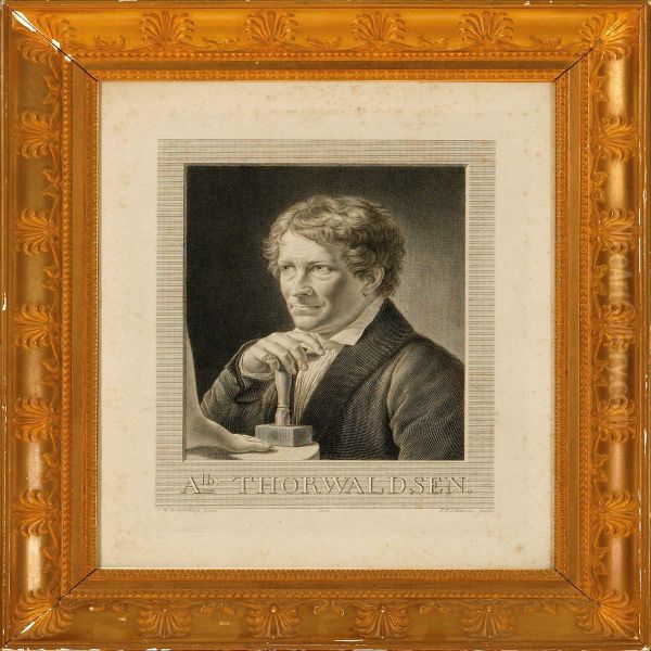 Portrait Of Bertel Thorvaldsen Oil Painting by Johan Frederik Clemens