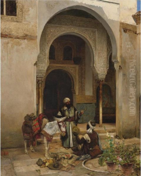 The Antique Seller Oil Painting by Clement Pujol de Gustavino