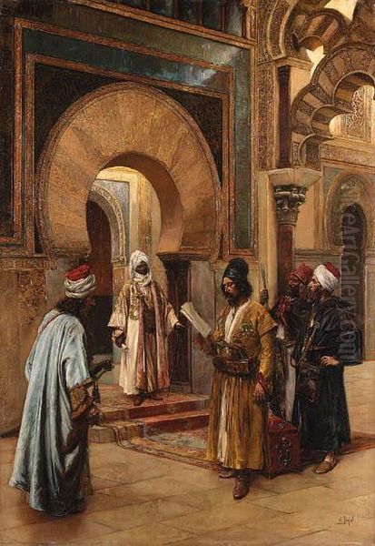 Emmisaries To The Sultan Oil Painting by Clement Pujol de Gustavino