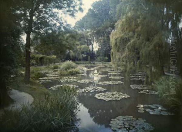 Etang Des <nympheas> A Giverny, Avant 1921 Oil Painting by Etienne Clementel