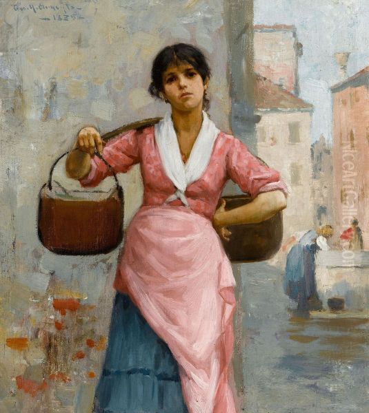 The Water Girl Oil Painting by George Henry Clements