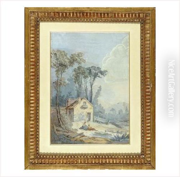 Paysage 1745 Oil Painting by Jean-Francois, Ganif Clermont