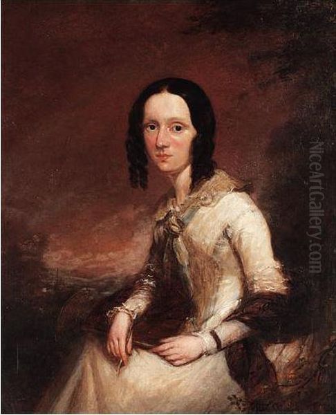 Portrait Of Sarah Brignold, Wife Of The Founder Of The Norwich Union Oil Painting by George Clint