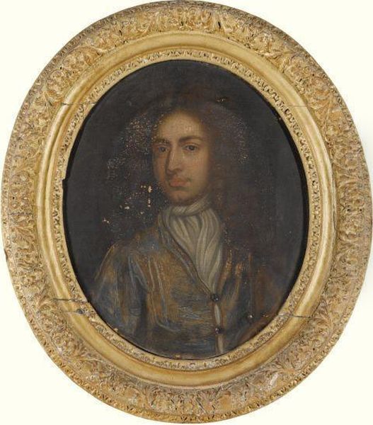 Portrait Of A Gentleman, Half Length, Wearing A Green Coat Andwhite Scarf Oil Painting by Johann Closterman