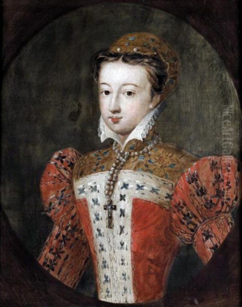 Portrait Of A Lady, Traditionally Identified As Mary Queen Of Scots Oil Painting by Jean Clouet