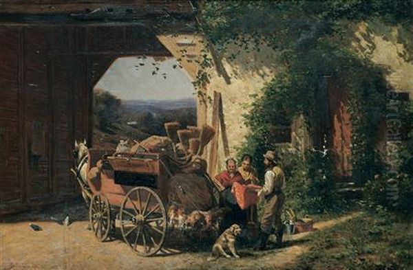 The Peddler Oil Painting by George Lafayette Clough