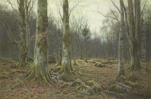 Monarchs Of The Beechwood Oil Painting by Tom Clough