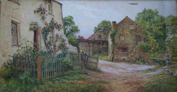 Outside The Cottage Door Oil Painting by Tom Clough