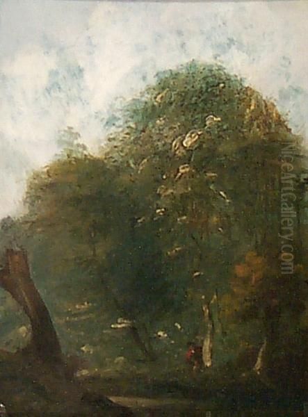 Wooded Landscape Oil Painting by Joseph Clover