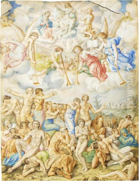 The Last Judgement Oil Painting by Giorgio-Giulio Clovio