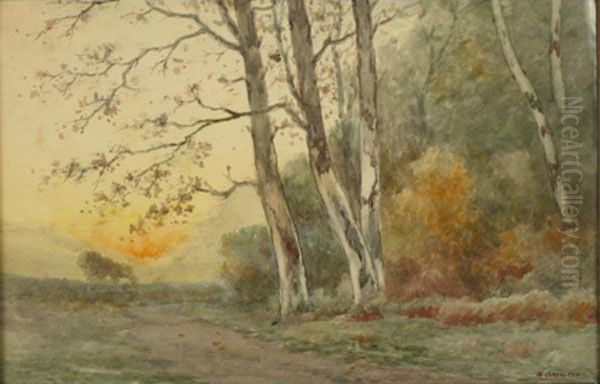 Path Along The Woods Oil Painting by William Clusmann