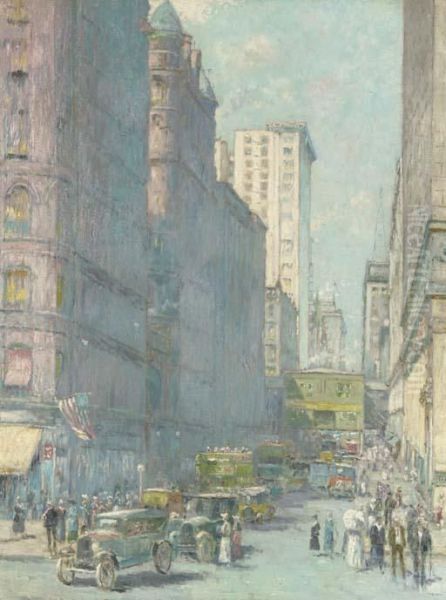 In The Loop, Chicago Oil Painting by William Clusmann