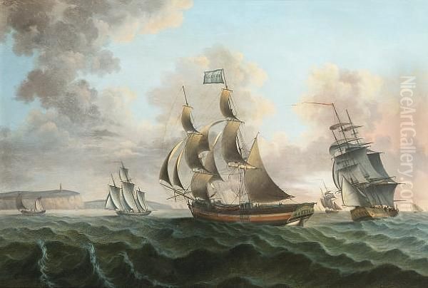 The Baltic Trader 'alster' Off A Coastline Oil Painting by William Coates