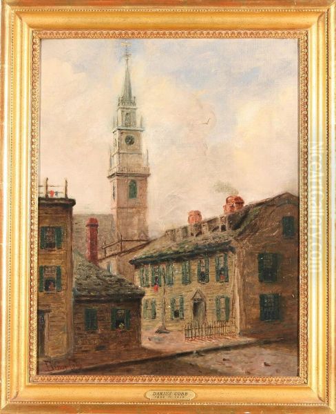 Old North Church And Paul Revere's Home, Boston Oil Painting by Darius Cobb