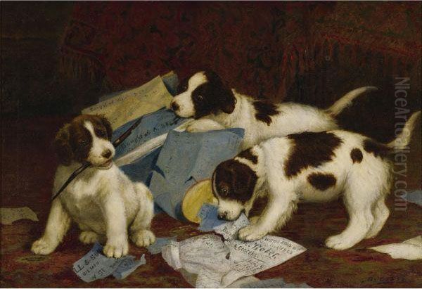 Chewing Over The Accounts Oil Painting by Bernard H. Cobbe