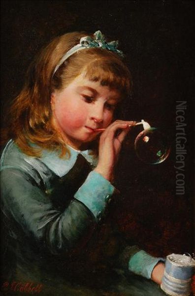 The Bubbleblower Oil Painting by Edward John Cobbett