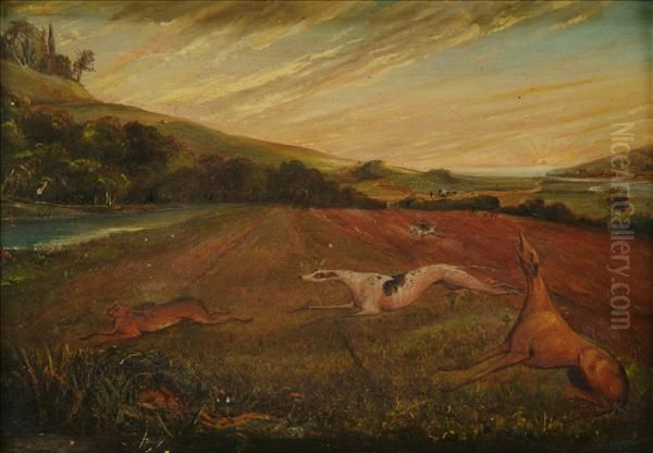 Cobbold Hare Coursing Oil Painting by Nicholas Cobbold