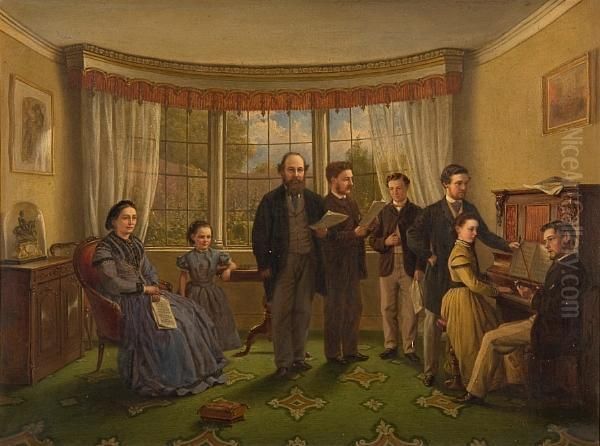 The Drawing Room; The Music Room Oil Painting by Edwin Cockburn