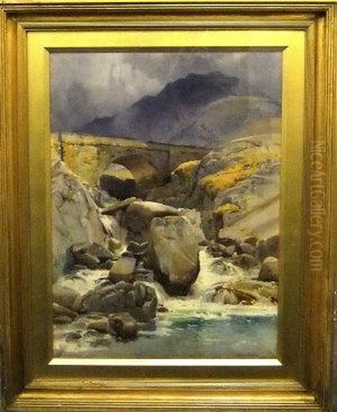 'ogwen Bridge Oil Painting by George Cockram