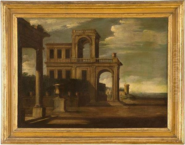 Veduta Con Capriccio Architettonico Oil Painting by Nicolo Viviani Codazzi