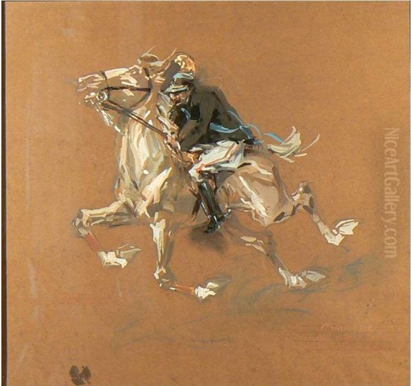 Cavaliere Al Concorso Ippico Di Roma Oil Painting by Plinio Codognato