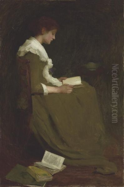 Girl Reading Oil Painting by Isabel Codrington