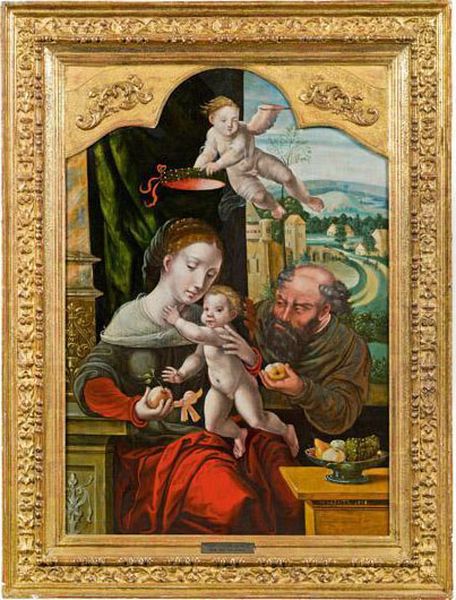 Die Heilige Familie Oil Painting by Pieter Coecke Van Aelst