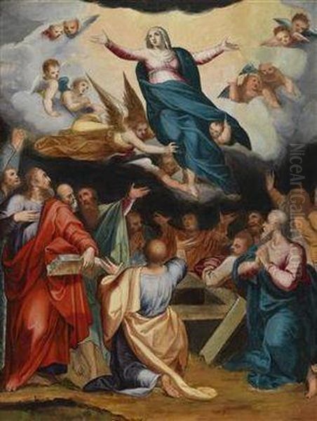 The Assumption Of Mary Oil Painting by Marcellus Coffermans